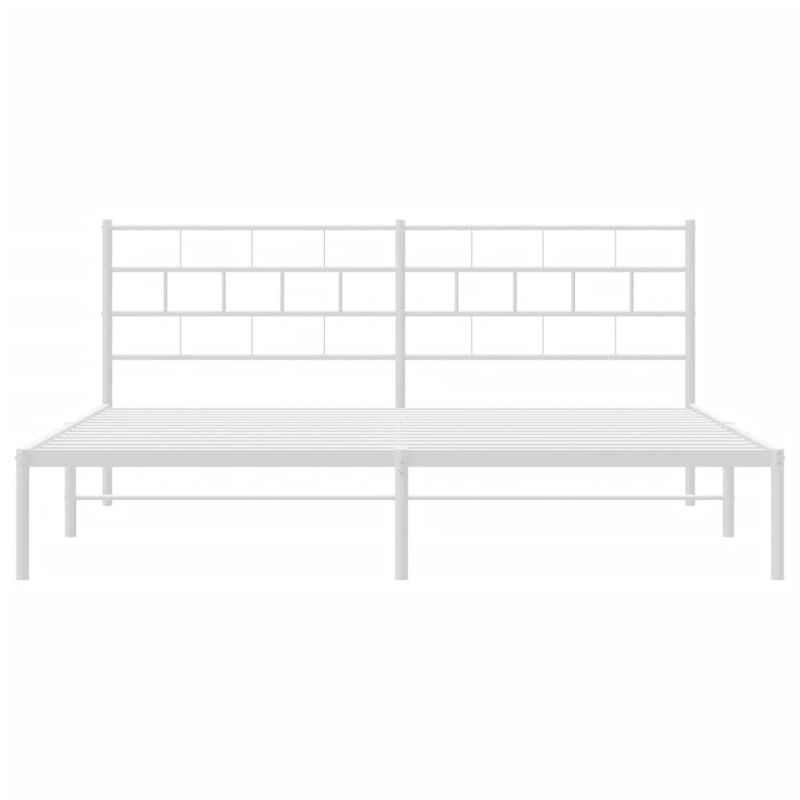 Casa si Gradina - Mobilier - Paturi si accesorii - Paturi - Cadru de pat metalic cu tablie, alb, 180x200 cm - Infinity.ro