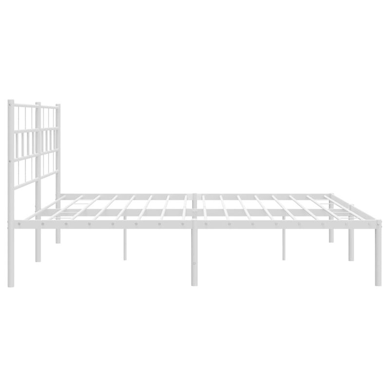 Casa si Gradina - Mobilier - Paturi si accesorii - Paturi - Cadru de pat metalic cu tablie, alb, 180x200 cm - Infinity.ro