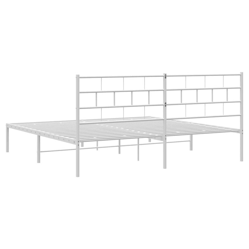 Casa si Gradina - Mobilier - Paturi si accesorii - Paturi - Cadru de pat metalic cu tablie, alb, 180x200 cm - Infinity.ro