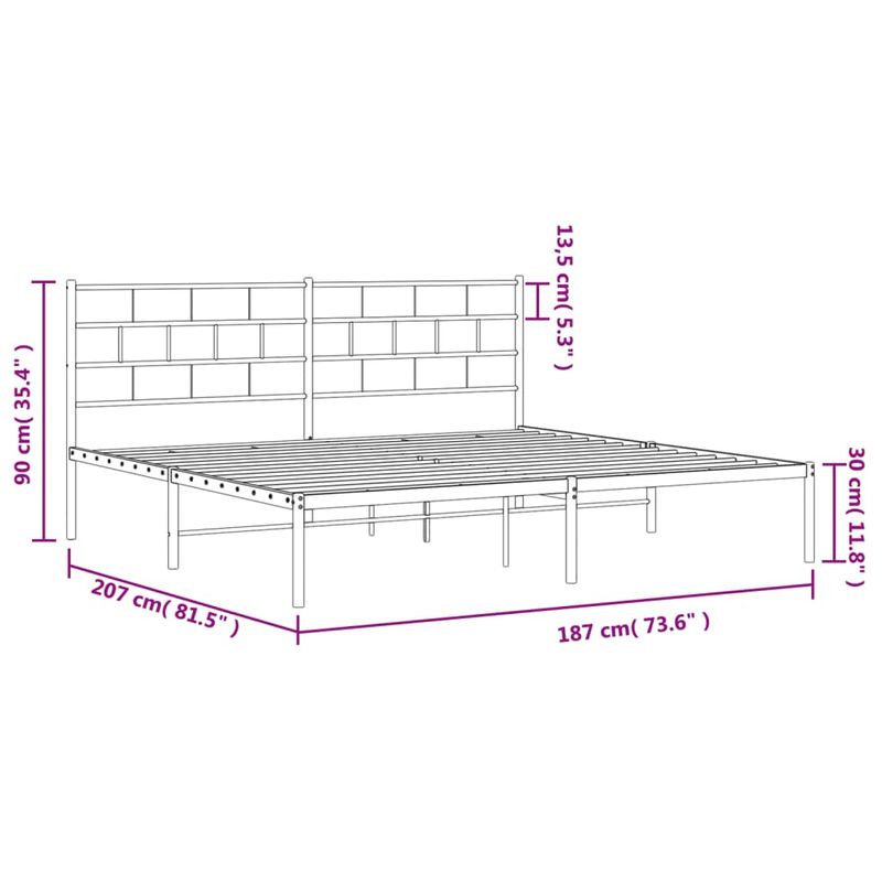 Casa si Gradina - Mobilier - Paturi si accesorii - Paturi - Cadru de pat metalic cu tablie, alb, 180x200 cm - Infinity.ro