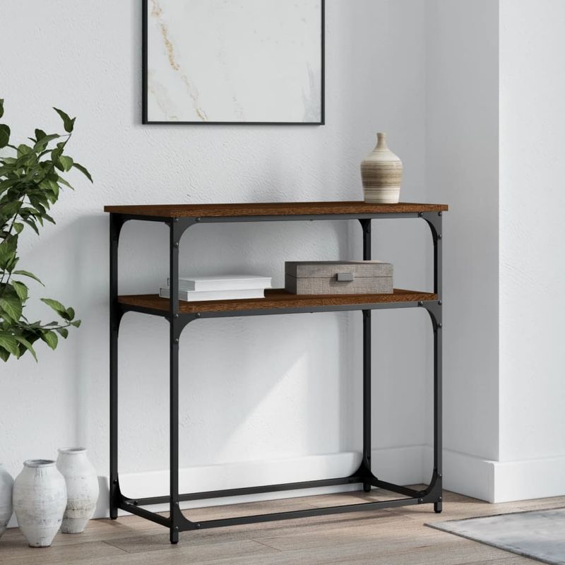 Casa si Gradina - Mobilier - Comode si corpuri - Console - Masa consola, stejar maro, 75x35,5x75 cm, lemn prelucrat - Infinity.ro