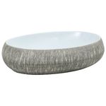 Casa si Gradina - Sanitare - Lavoar baie si accesorii - Lavoare si piedestale - Lavoar de blat, gri si albastru, 59x40x15 cm, ceramica, oval - Infinity.ro