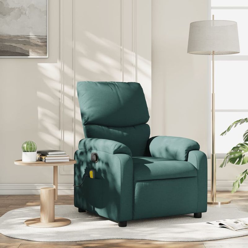 Ingrijire personala si Cosmetice - Sanatate si wellness - Articole wellness - Fotolii de masaj - Fotoliu de masaj rabatabil, verde inchis, material textil - Infinity.ro