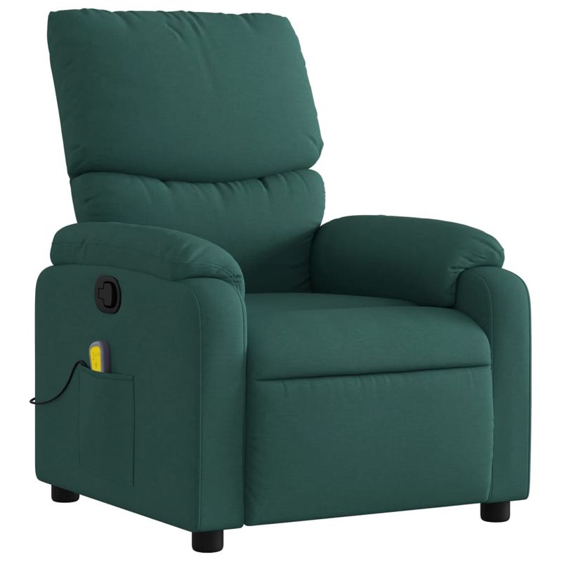 Ingrijire personala si Cosmetice - Sanatate si wellness - Articole wellness - Fotolii de masaj - Fotoliu de masaj rabatabil, verde inchis, material textil - Infinity.ro