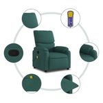 Ingrijire personala si Cosmetice - Sanatate si wellness - Articole wellness - Fotolii de masaj - Fotoliu de masaj rabatabil, verde inchis, material textil - Infinity.ro