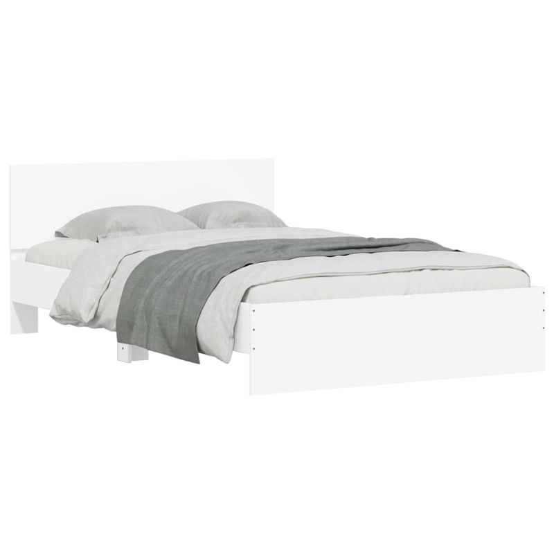 Casa si Gradina - Mobilier - Paturi si accesorii - Paturi - Cadru de pat cu tablie, alb, 120x190 cm - Infinity.ro