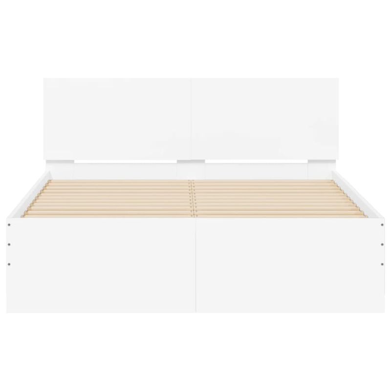Casa si Gradina - Mobilier - Paturi si accesorii - Paturi - Cadru de pat cu tablie, alb, 120x190 cm - Infinity.ro