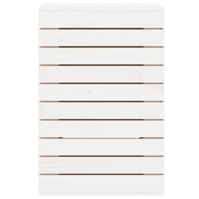 Casa si Gradina - Sanitare - Suporturi si accesorii baie - Accesorii baie - Cos de rufe, alb, 44x44x66 cm, lemn masiv de pin - Infinity.ro