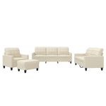 Casa si Gradina - Mobilier - Seturi de mobilier - Seturi living - Set de canapele cu perne, 4 piese, crem, piele ecologica - Infinity.ro