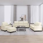 Casa si Gradina - Mobilier - Seturi de mobilier - Seturi living - Set de canapele cu perne, 4 piese, crem, piele ecologica - Infinity.ro