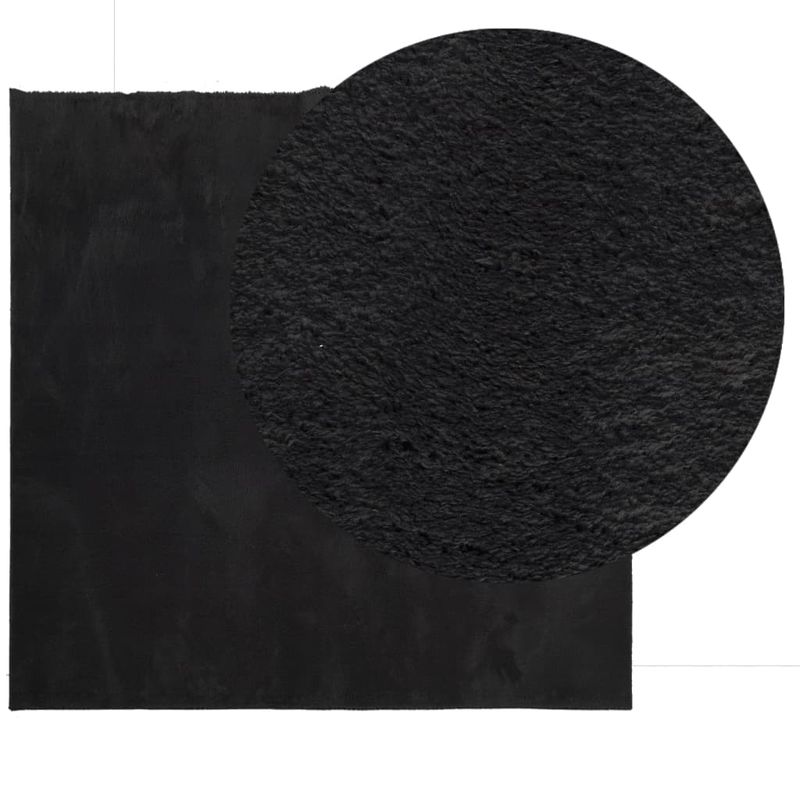 Casa si Gradina - Textile si covoare - Covoare - Covoare casa - Covor HUARTE, fir scurt, moale si lavabil, negru, 200x200 cm - Infinity.ro