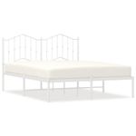Casa si Gradina - Mobilier - Paturi si accesorii - Paturi - Cadru de pat metalic cu tablie, alb, 150x200 cm - Infinity.ro
