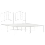 Casa si Gradina - Mobilier - Paturi si accesorii - Paturi - Cadru de pat metalic cu tablie, alb, 150x200 cm - Infinity.ro