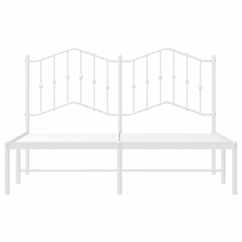 Casa si Gradina - Mobilier - Paturi si accesorii - Paturi - Cadru de pat metalic cu tablie, alb, 150x200 cm - Infinity.ro