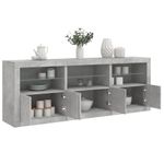 Casa si Gradina - Mobilier - Comode si corpuri - Comode - Servanta cu lumini LED, gri beton, 181,5x37x67 cm - Infinity.ro