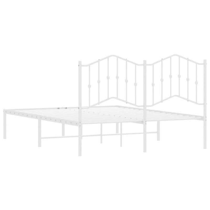 Casa si Gradina - Mobilier - Paturi si accesorii - Paturi - Cadru de pat metalic cu tablie, alb, 150x200 cm - Infinity.ro