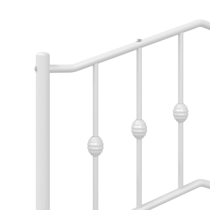 Casa si Gradina - Mobilier - Paturi si accesorii - Paturi - Cadru de pat metalic cu tablie, alb, 150x200 cm - Infinity.ro