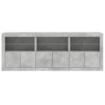 Casa si Gradina - Mobilier - Comode si corpuri - Comode - Servanta cu lumini LED, gri beton, 181,5x37x67 cm - Infinity.ro