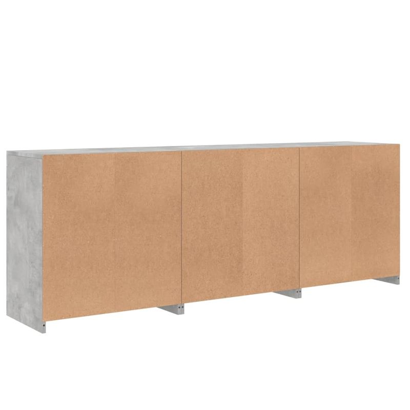 Casa si Gradina - Mobilier - Comode si corpuri - Comode - Servanta cu lumini LED, gri beton, 181,5x37x67 cm - Infinity.ro