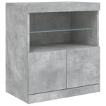 Casa si Gradina - Mobilier - Comode si corpuri - Comode - Servanta cu lumini LED, gri beton, 181,5x37x67 cm - Infinity.ro