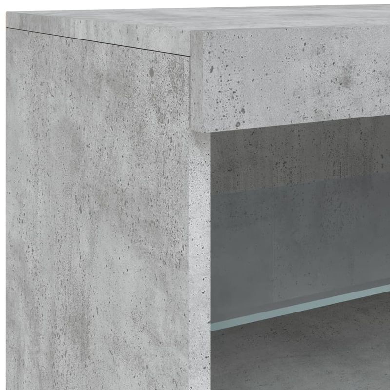 Casa si Gradina - Mobilier - Comode si corpuri - Comode - Servanta cu lumini LED, gri beton, 181,5x37x67 cm - Infinity.ro