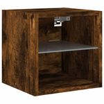Casa si Gradina - Mobilier - Comode si corpuri - Comode - Comoda TV de perete cu lumini LED, stejar fumuriu 30x28,5x30 cm - Infinity.ro