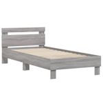 Casa si Gradina - Mobilier - Paturi si accesorii - Paturi - Cadru de pat cu tablie, gri sonoma, 90x200 cm, lemn prelucrat - Infinity.ro