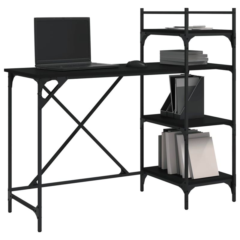Casa si Gradina - Mobilier - Mese si birouri - Birouri - Birou pentru computer cu rafturi negru 120x47x109 cm - Infinity.ro