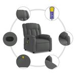 Ingrijire personala si Cosmetice - Sanatate si wellness - Articole wellness - Fotolii de masaj - Fotoliu de masaj rabatabil, gri inchis, material textil - Infinity.ro