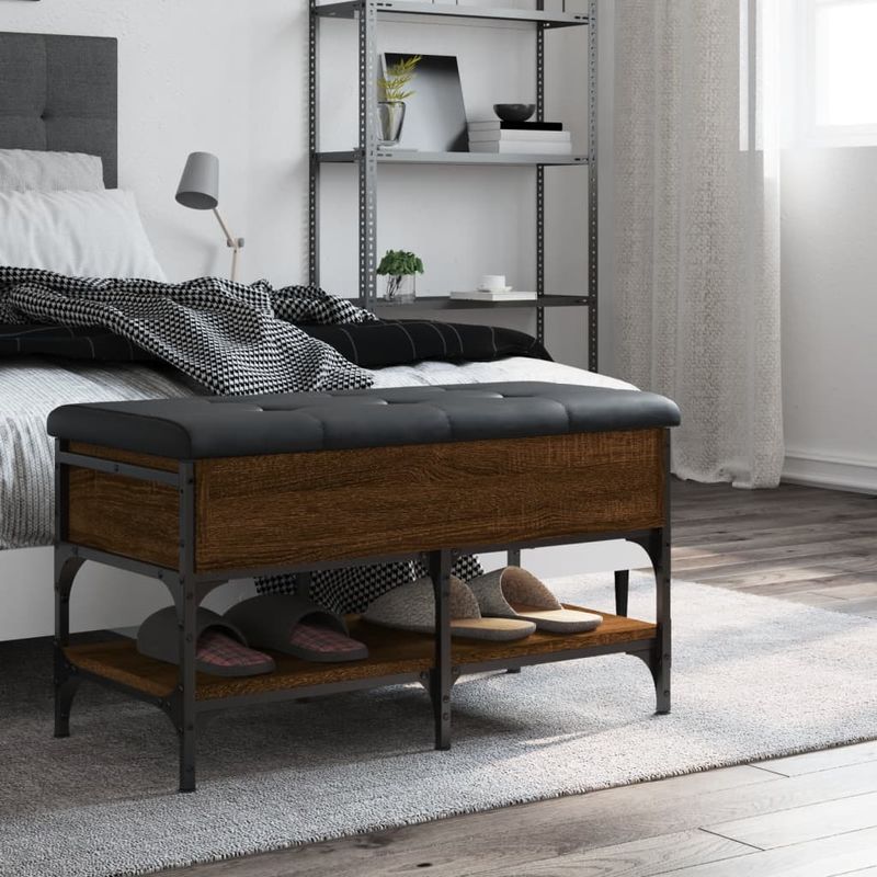 Casa si Gradina - Mobilier - Organizare si depozitare - Bancute - Banca de pantofi, stejar maro, 82x42x45 cm, lemn prelucrat - Infinity.ro