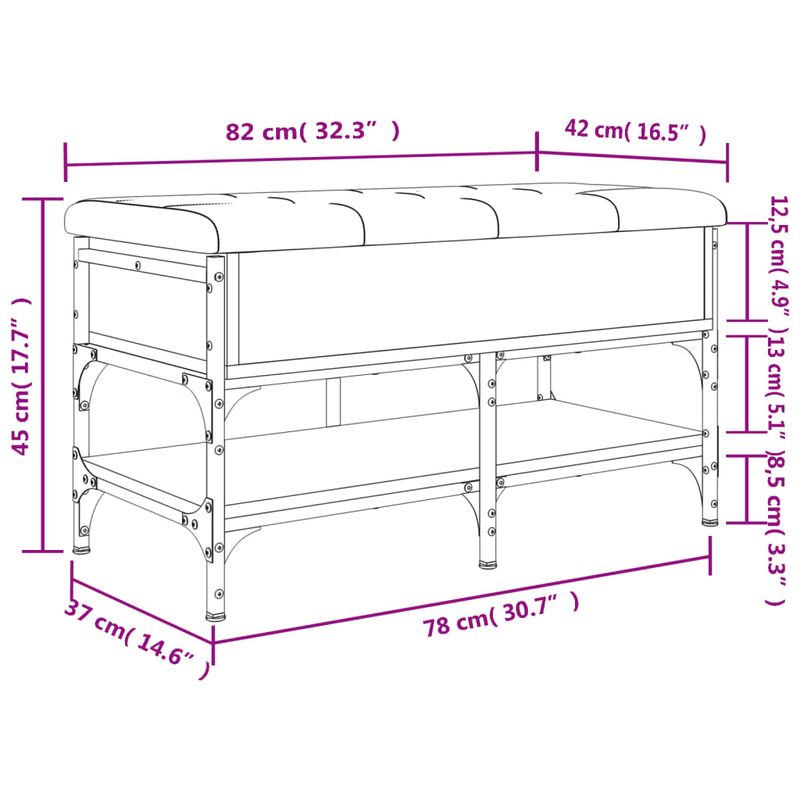 Casa si Gradina - Mobilier - Organizare si depozitare - Bancute - Banca de pantofi, stejar maro, 82x42x45 cm, lemn prelucrat - Infinity.ro