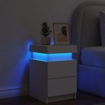 Casa si Gradina - Mobilier - Comode si corpuri - Noptiere - Noptiera cu lumini LED, alb, 35x39x55 cm - Infinity.ro