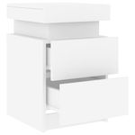 Casa si Gradina - Mobilier - Comode si corpuri - Noptiere - Noptiera cu lumini LED, alb, 35x39x55 cm - Infinity.ro