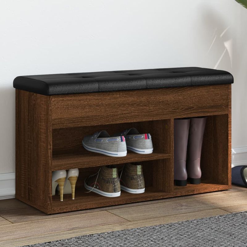Casa si Gradina - Mobilier - Organizare si depozitare - Bancute - Banca de pantofi, stejar maro, 82x32x45,5 cm, lemn prelucrat - Infinity.ro