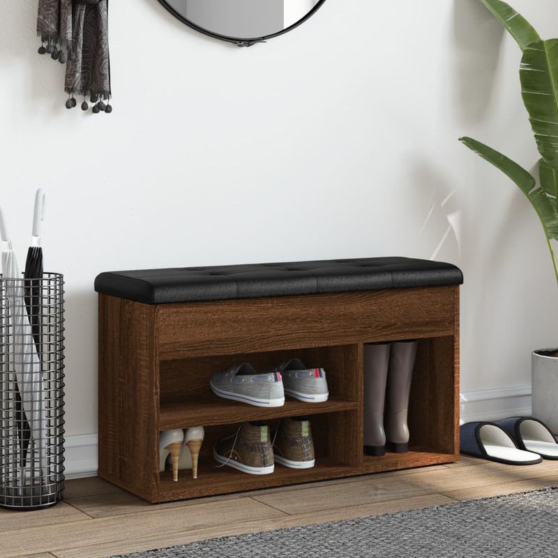 Casa si Gradina - Mobilier - Organizare si depozitare - Bancute - Banca de pantofi, stejar maro, 82x32x45,5 cm, lemn prelucrat - Infinity.ro