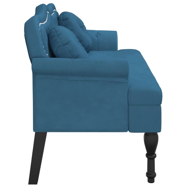 Casa si Gradina - Mobilier - Canapele si coltare - Banchete - Bancheta cu perne, albastru, 120,5x65x75 cm, catifea - Infinity.ro
