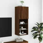 Casa si Gradina - Mobilier - Comode si corpuri - Comode - Comoda TV cu lumini LED, stejar maro, 40,5x30x102 cm - Infinity.ro