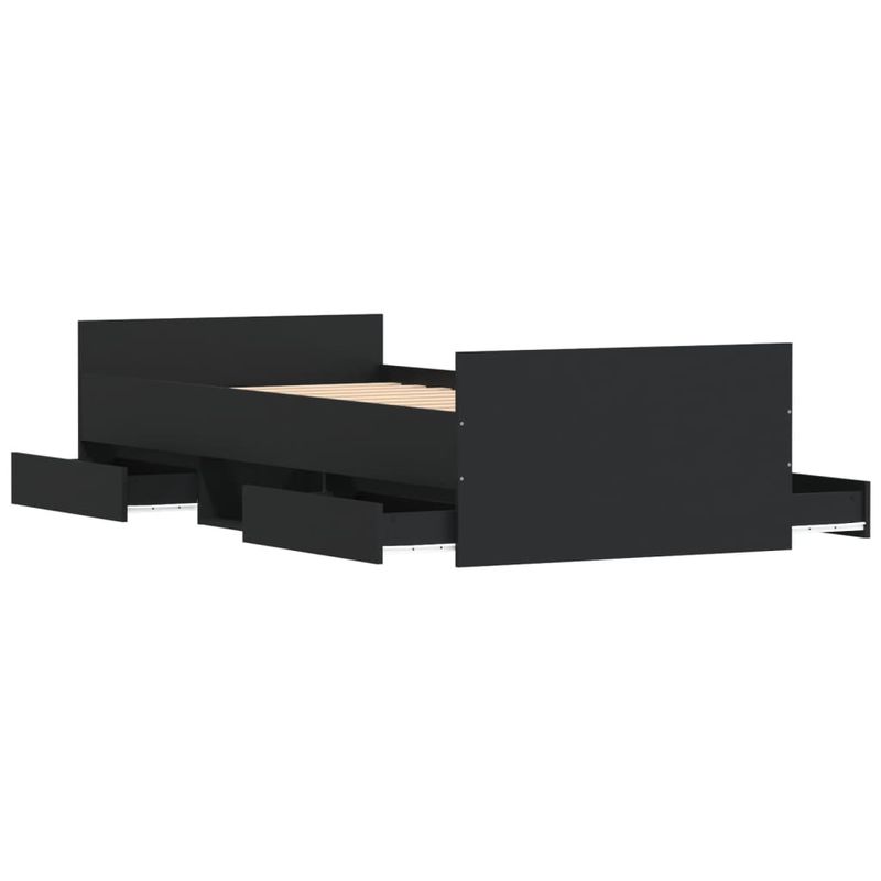 Casa si Gradina - Mobilier - Paturi si accesorii - Paturi - Cadru de pat cu tablie de cap si picioare, negru, 100x200 cm - Infinity.ro