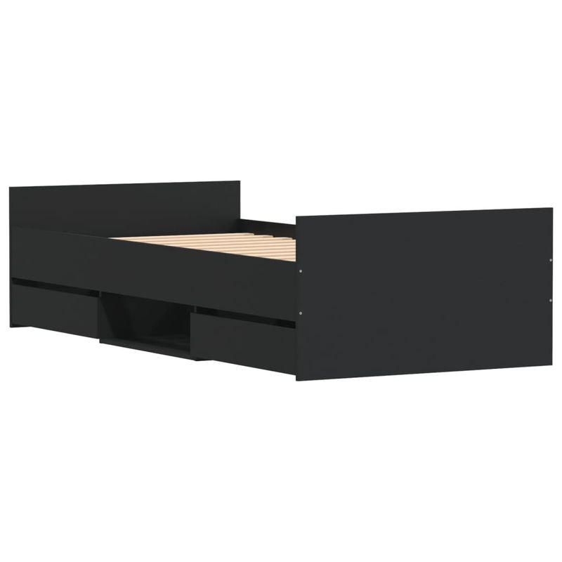 Casa si Gradina - Mobilier - Paturi si accesorii - Paturi - Cadru de pat cu tablie de cap si picioare, negru, 100x200 cm - Infinity.ro