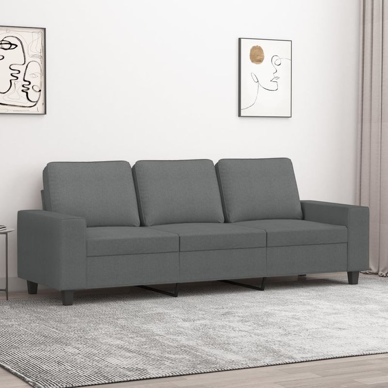 Casa si Gradina - Mobilier - Canapele si coltare - Canapele - Canapea cu 3 locuri, gri inchis, 180 cm, material textil - Infinity.ro