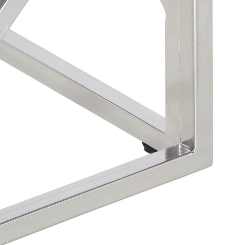 Casa si Gradina - Mobilier - Mese si birouri - Masute de cafea - Masuta de cafea, argintiu, otel inoxidabil si sticla securizata - Infinity.ro