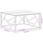 Casa si Gradina - Mobilier - Mese si birouri - Masute de cafea - Masuta de cafea, argintiu, otel inoxidabil si sticla securizata - Infinity.ro