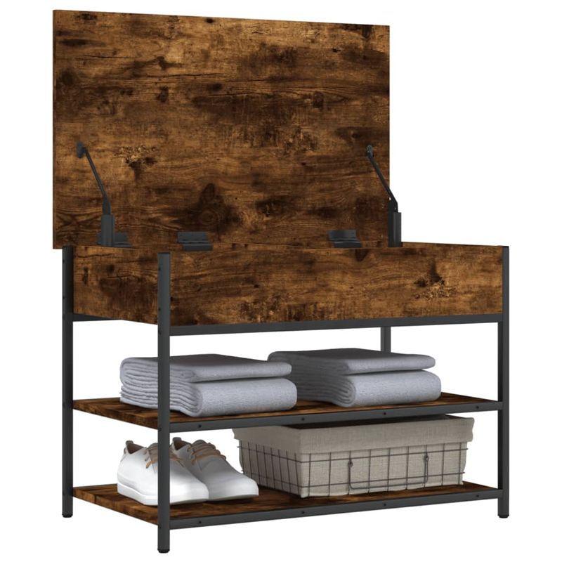 Casa si Gradina - Mobilier - Canapele si coltare - Banchete - Banca de pantofi, stejar fumuriu, 70x42,5x50 cm, lemn prelucrat - Infinity.ro