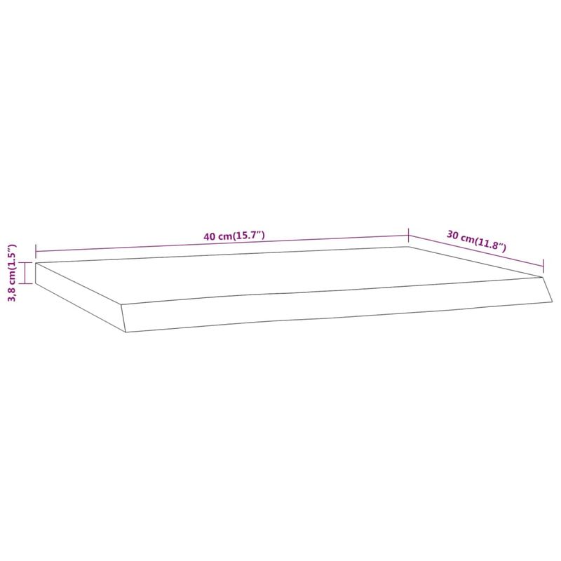 Casa si Gradina - Mobilier - Biblioteci si rafturi - Rafturi - Raft perete 40x30x3,8 cm dreptunghiular lemn acacia margine vie - Infinity.ro