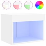 Casa si Gradina - Mobilier - Comode si corpuri - Comode - Noptiera cu lumini LED montata pe perete, alb - Infinity.ro