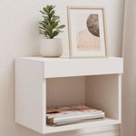 Casa si Gradina - Mobilier - Comode si corpuri - Comode - Noptiera cu lumini LED montata pe perete, alb - Infinity.ro
