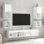 Casa si Gradina - Mobilier - Comode si corpuri - Comode - Noptiera cu lumini LED montata pe perete, alb - Infinity.ro
