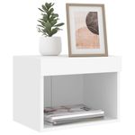 Casa si Gradina - Mobilier - Comode si corpuri - Comode - Noptiera cu lumini LED montata pe perete, alb - Infinity.ro