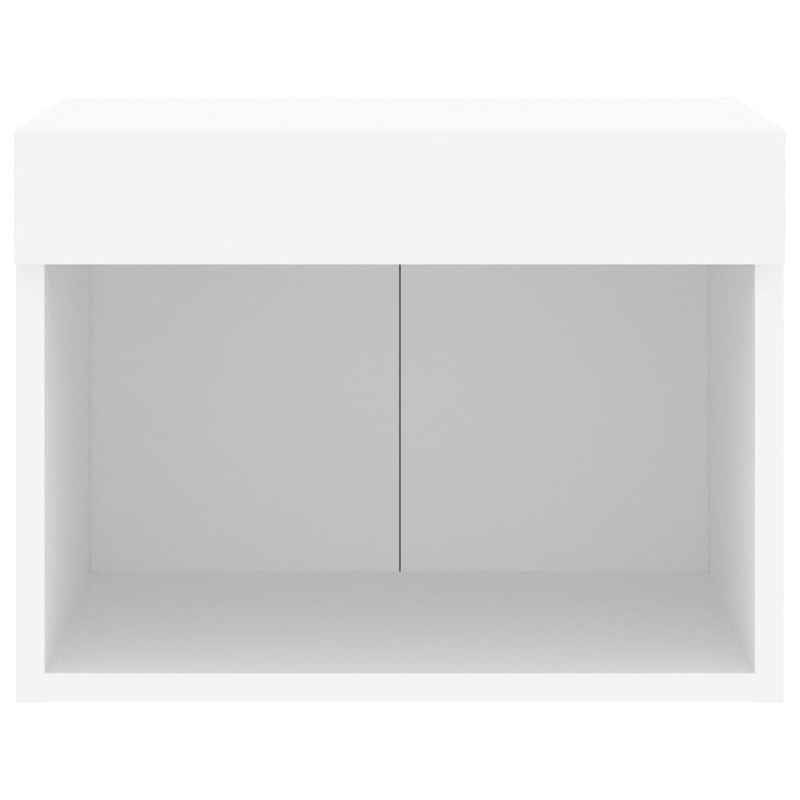 Casa si Gradina - Mobilier - Comode si corpuri - Comode - Noptiera cu lumini LED montata pe perete, alb - Infinity.ro