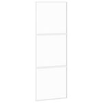 Casa si Gradina - Constructii - Usi interior, exterior si garaj - Usi garaj - Usa glisanta, alb, 76x205 cm, sticla securizata/aluminiu, model 2 bare orizontale - Infinity.ro